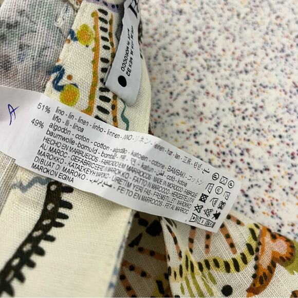 Zara Linen Blend Abstract Paisley Mini Flare Trouser Pant Women’s Size XL - Picture 14 of 14